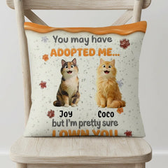 Personalized Pet Pillow with Names - "I Own You" Funny Custom Cat Cushion Gift