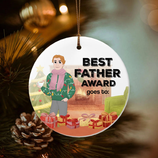 World's best dad - Disney style frontal-Double-Sided Ceramic Round Pendant (Multiple Sizes Available)