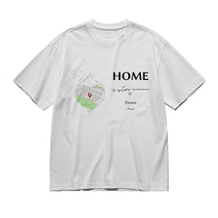 Home is where dad is - Maps-200g High-Quality 100% Cotton T-Shirt with Heat Transfer Printing