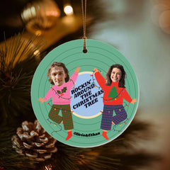 Rocking Christmas-Double-Sided Ceramic Round Pendant (Multiple Sizes Available)