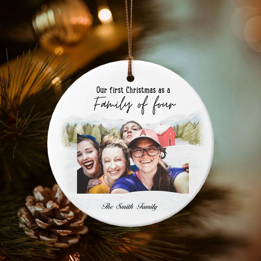 Our first christmas together - photo-Double-Sided Ceramic Round Pendant (Multiple Sizes Available)