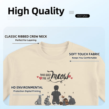 Cats are my favorite people - Personalized Custom Eight-Color 310G Cotton Crew-Neck Sweatshirt