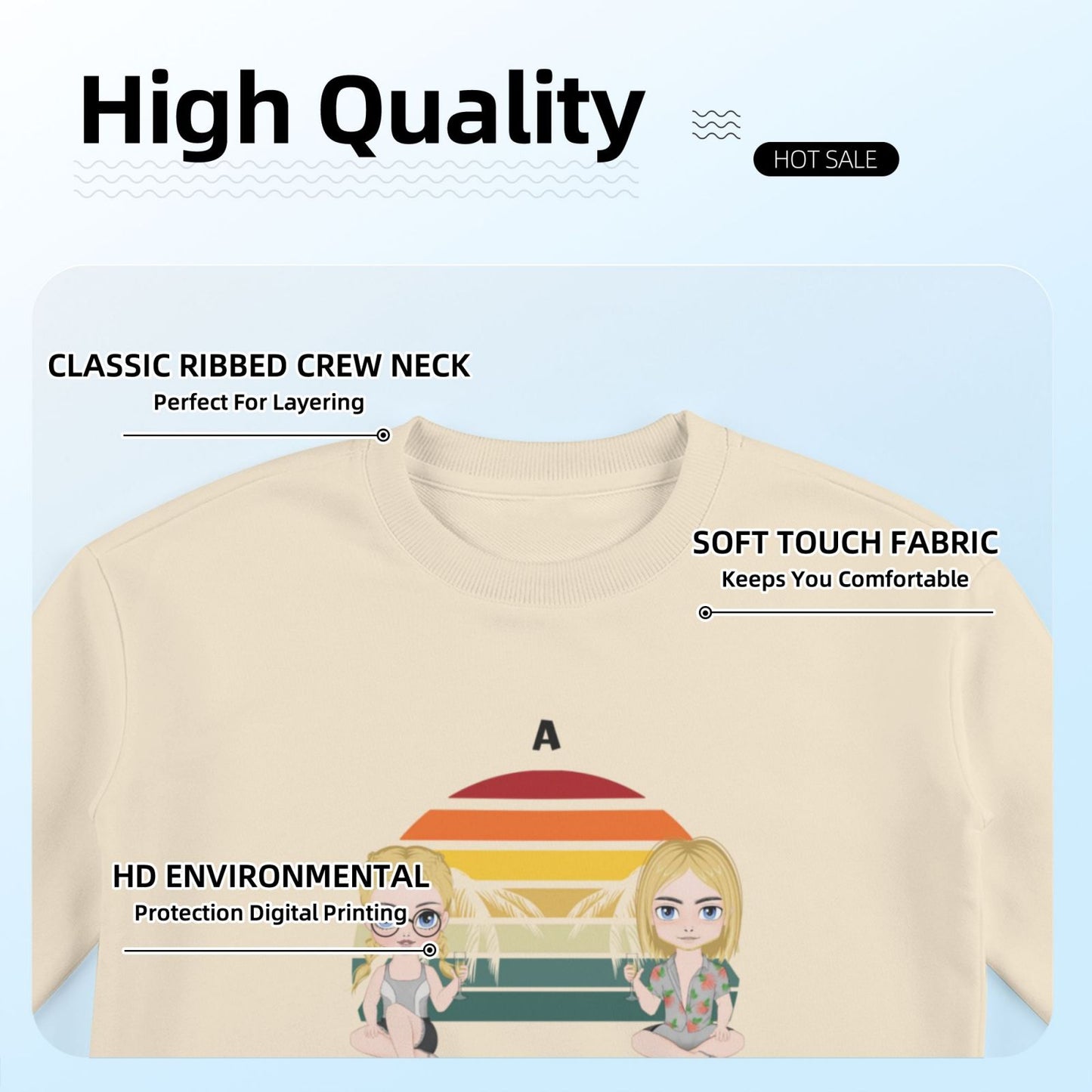 Travel partners for life- Personalized Custom Eight-Color 310G Cotton Crew-Neck Sweatshirt