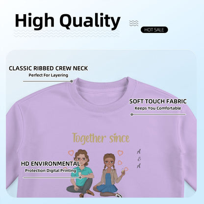 Together since (Puzzle) - Personalized Custom Eight-Color 310G Cotton Crew-Neck Sweatshirt