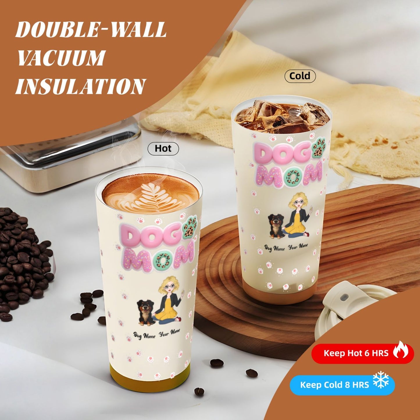 Dog MoM-Personalized 3D Inflated Tumbler (Custom Name & Pet Design)