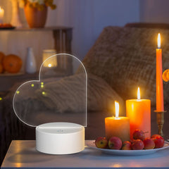 Always with me (Mother and child)-Personalized Heart-Shaped Acrylic Light Board with Base