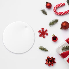 Always with me (Parent and child) christmas -Double-Sided Ceramic Round Pendant (Multiple Sizes Available)