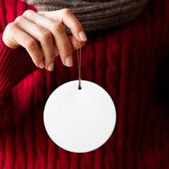 Always with me (Parent and child) christmas -Double-Sided Ceramic Round Pendant (Multiple Sizes Available)