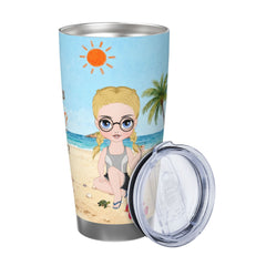 What Day Is Today Who Cares Summer Vibe, Beach-Personalized Custom 20OZ Insulated Car Tumbler