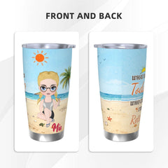 What Day Is Today Who Cares Summer Vibe, Beach-Personalized Custom 20OZ Insulated Car Tumbler