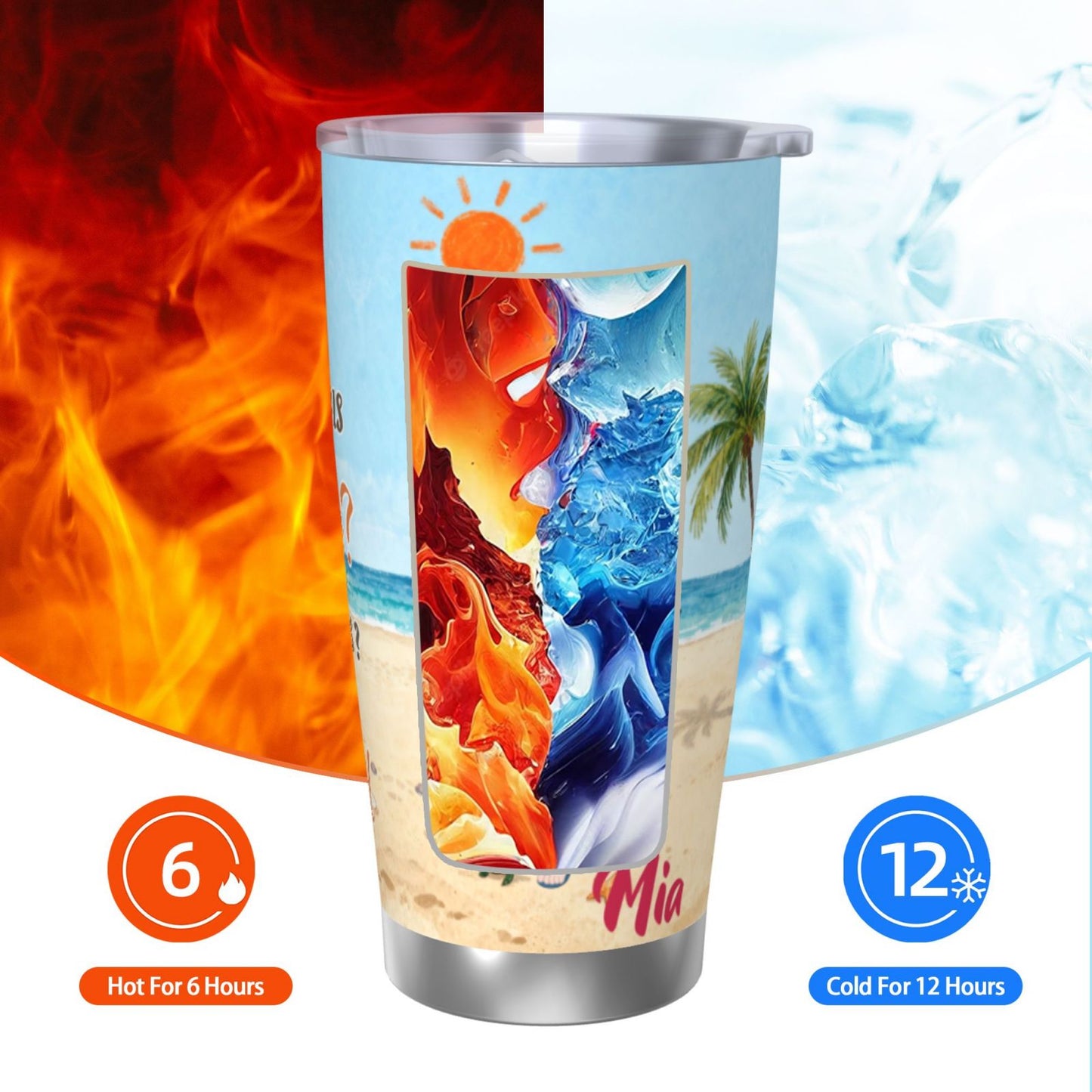 What Day Is Today Who Cares Summer Vibe, Beach-Personalized Custom 20OZ Insulated Car Tumbler