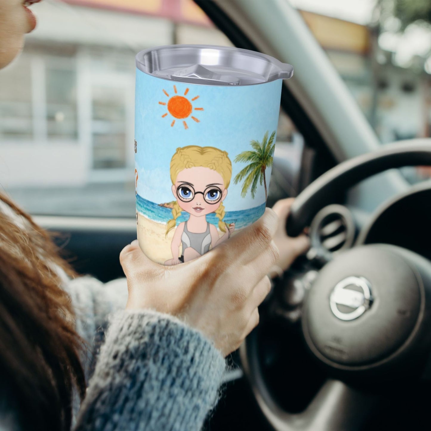 What Day Is Today Who Cares Summer Vibe, Beach-Personalized Custom 20OZ Insulated Car Tumbler