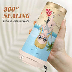 What Day Is Today Who Cares Summer Vibe, Beach-Personalized Custom 316 Stainless Steel Dual-Drinking Water Bottle