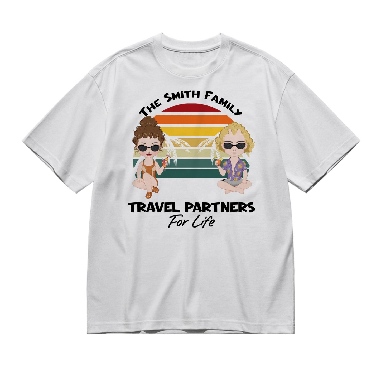 Travel partners for life - Chibi Style  -200g High-Quality 100% Cotton T-Shirt with Heat Transfer Printing