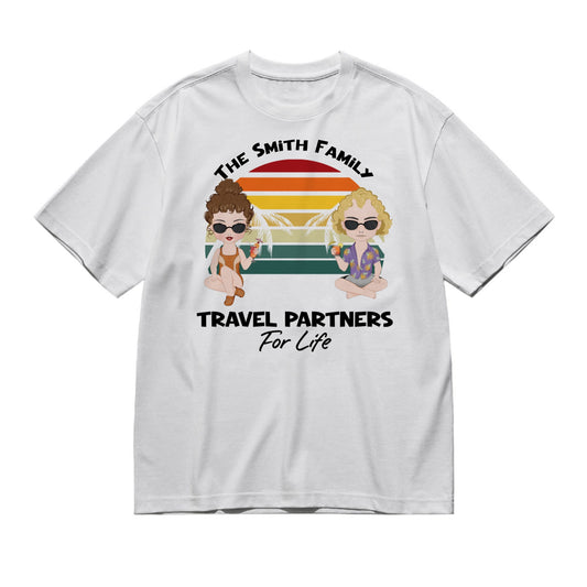 Travel partners for life - Chibi Style  -200g High-Quality 100% Cotton T-Shirt with Heat Transfer Printing