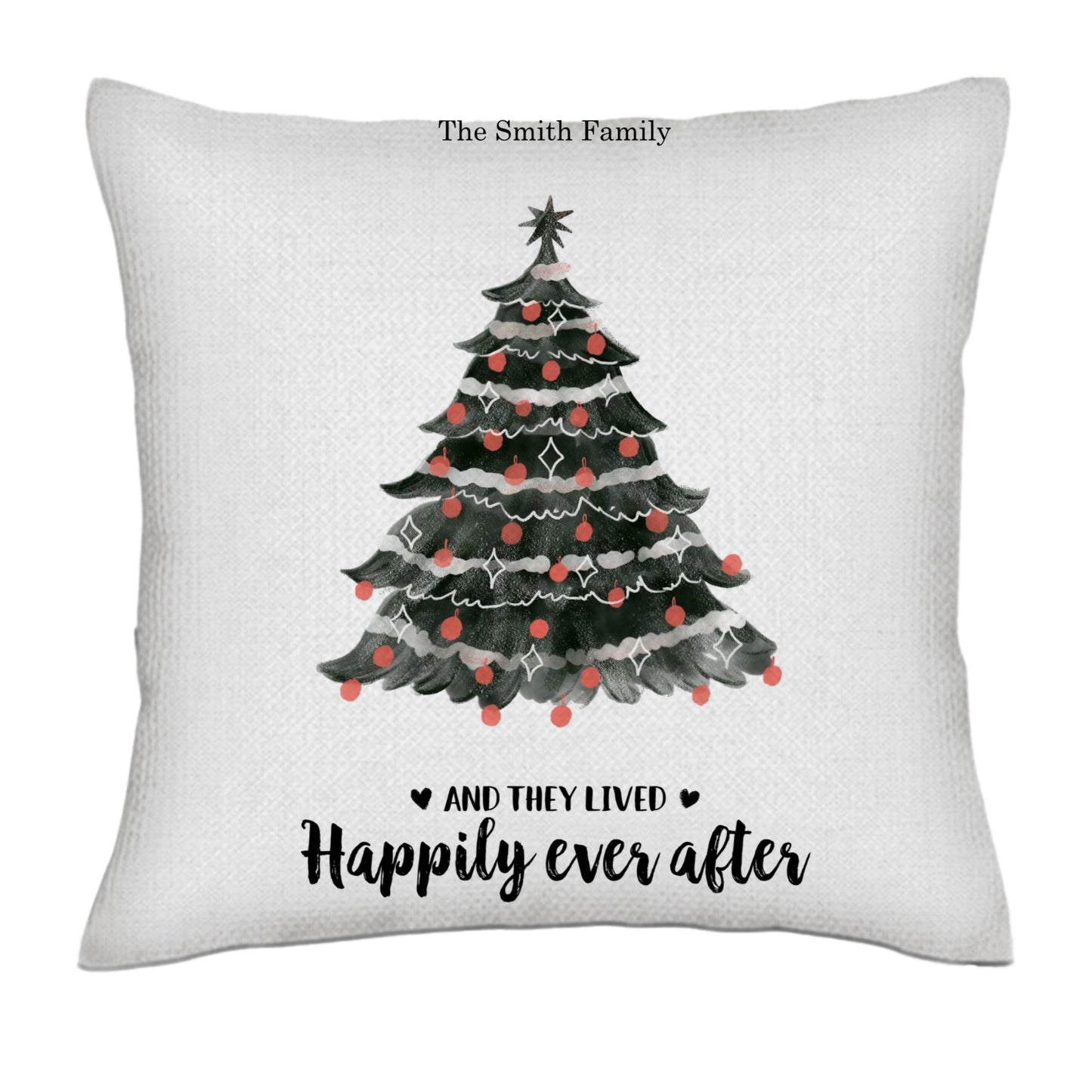 I love you to the moon & back - christmas card- Linen Pillowcase + Pillow Insert Set