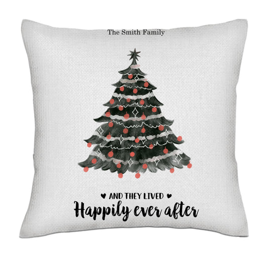 I love you to the moon & back - christmas card- Linen Pillowcase + Pillow Insert Set