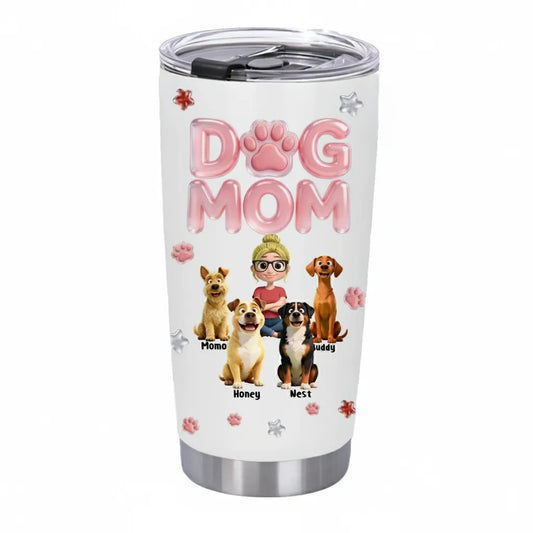 Personalized Dog Mom Tumbler with Custom Dogs & Names