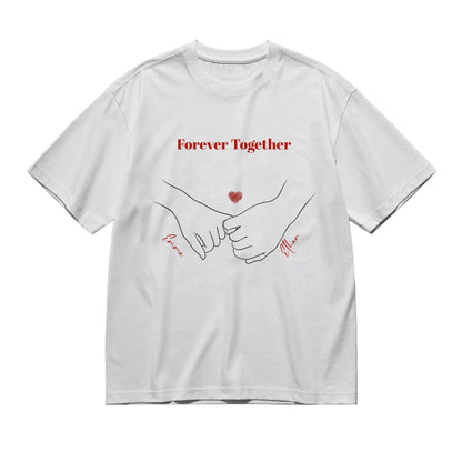 My love - hands lineart-200g High-Quality 100% Cotton T-Shirt with Heat Transfer Printing