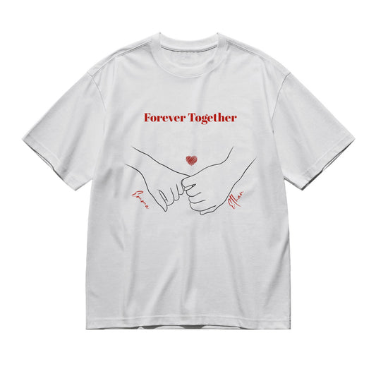 My love - hands lineart-200g High-Quality 100% Cotton T-Shirt with Heat Transfer Printing