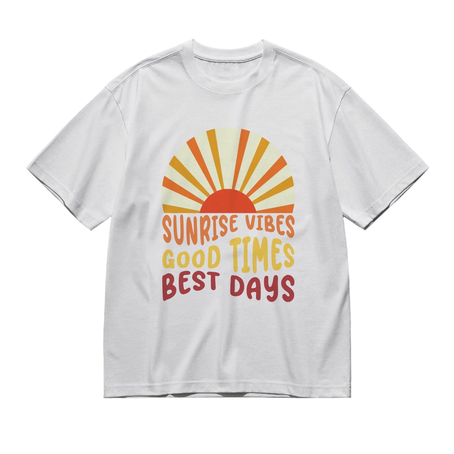 Sunshine Music Groove - Warped text -200g High-Quality 100% Cotton T-Shirt with Heat Transfer Printing
