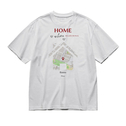 Home is where - is - Maps-200g High-Quality 100% Cotton T-Shirt with Heat Transfer Printing
