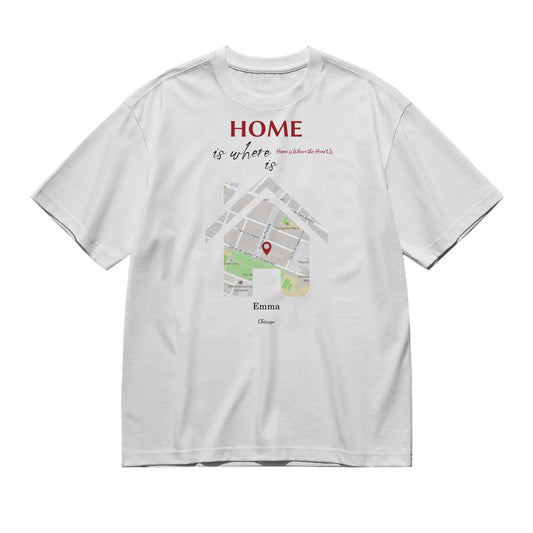 Home is where - is - Maps-200g High-Quality 100% Cotton T-Shirt with Heat Transfer Printing