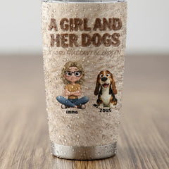 Personalized Dog Mom 20oz Tumbler | Custom "A Girl & Her Dogs" Cup