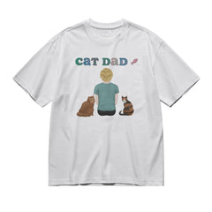 Cat Dad (Back)-200g High-Quality 100% Cotton T-Shirt with Heat Transfer Printing