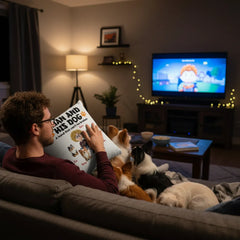 A Man and His Dog- Linen Pillowcase + Pillow Insert Set