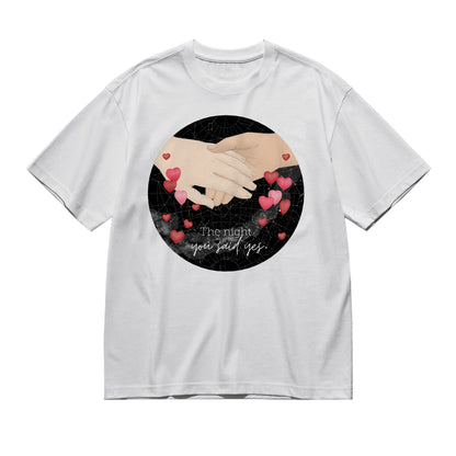 Together since... - holding hands (star maps)-200g High-Quality 100% Cotton T-Shirt with Heat Transfer Printing