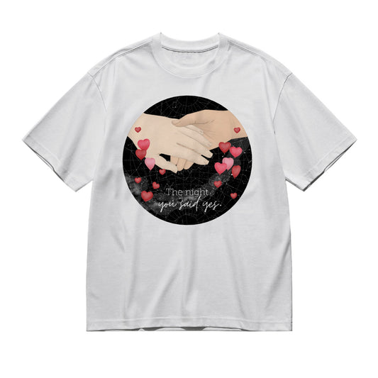 Together since... - holding hands (star maps)-200g High-Quality 100% Cotton T-Shirt with Heat Transfer Printing