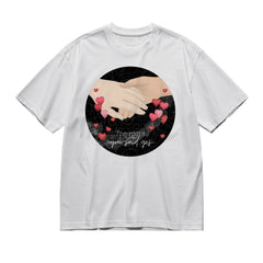 Together since... - holding hands (star maps)-200g High-Quality 100% Cotton T-Shirt with Heat Transfer Printing