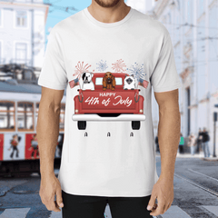 Happy 4th of July-Personalization Custom 200g cotton T-shirt