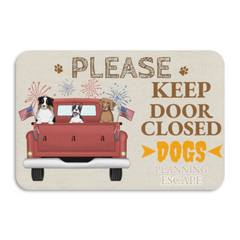 Dogs Planning Escape Truck-Premium Custom Diatomaceous Earth Door Mat | Made in USA