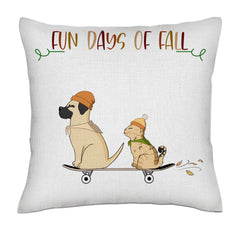 The most wonderful time - Dogs (Woman / Back)- Linen Pillowcase + Pillow Insert Set