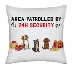 Area patrolled by... (Dogs) - Kawaii Christmas- Linen Pillowcase + Pillow Insert Set