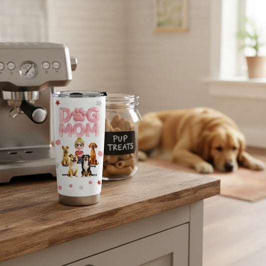 Personalized Dog Mom Tumbler with Custom Dogs & Names