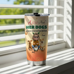 A Girl And Her Dogs" Personalized Tumbler | Custom Dog Mom Gift for Pet Lovers (20oz)