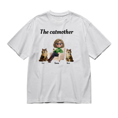 Personalized "The Catmother" T-Shirt - Custom Cat Names - Premium 200g Heavyweight Cotton Gift