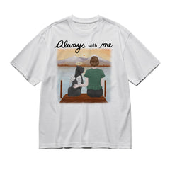 Always with me (Dog / Back)-200g High-Quality 100% Cotton T-Shirt with Heat Transfer Printing
