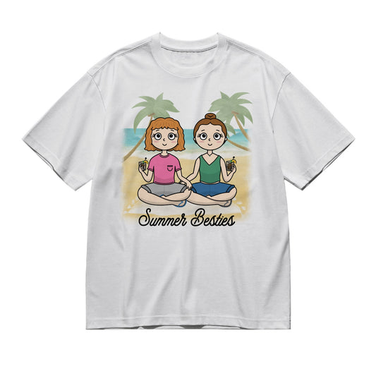 Summer BFFs - Kawaii style (Woman)-200g High-Quality 100% Cotton T-Shirt with Heat Transfer Printing