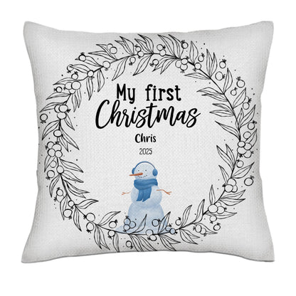 My first christmas- Linen Pillowcase + Pillow Insert Set