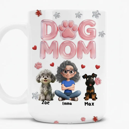 1-4 Dogs Custom Name Mug for Dog Moms