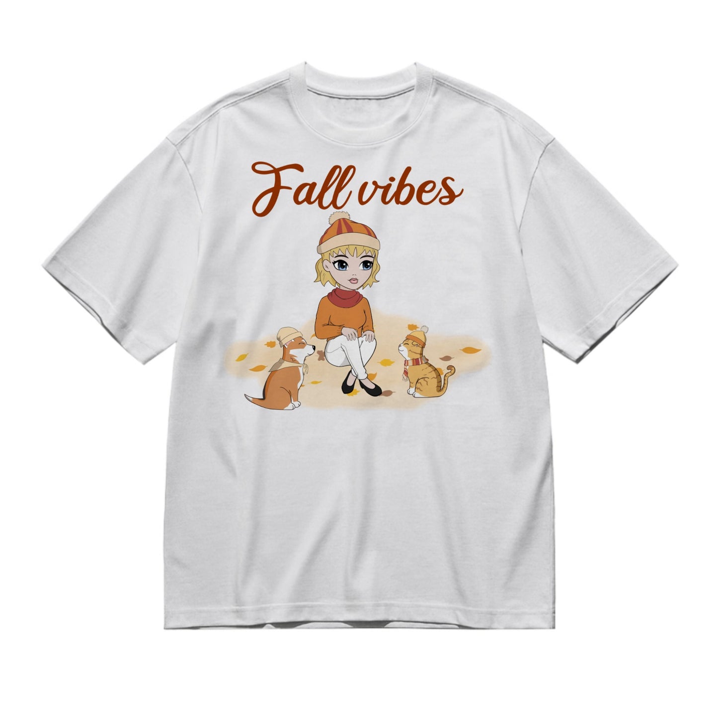 Full color side face - Dogs and cats-200g High-Quality 100% Cotton T-Shirt with Heat Transfer Printing