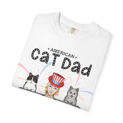 American Cat Dad-Unisex Garment-Dyed Personalized Shirt