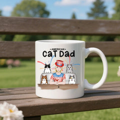 American Cat Dad - Personalization Custom Coffee 11/15 oz. Accent Mug