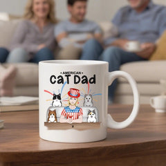 American Cat Dad - Personalization Custom Coffee 11/15 oz. Accent Mug