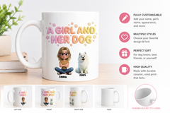 Personalized "A Girl and Her Dog" Coffee Mug - Custom Dog Mom Gift (11oz & 15oz)