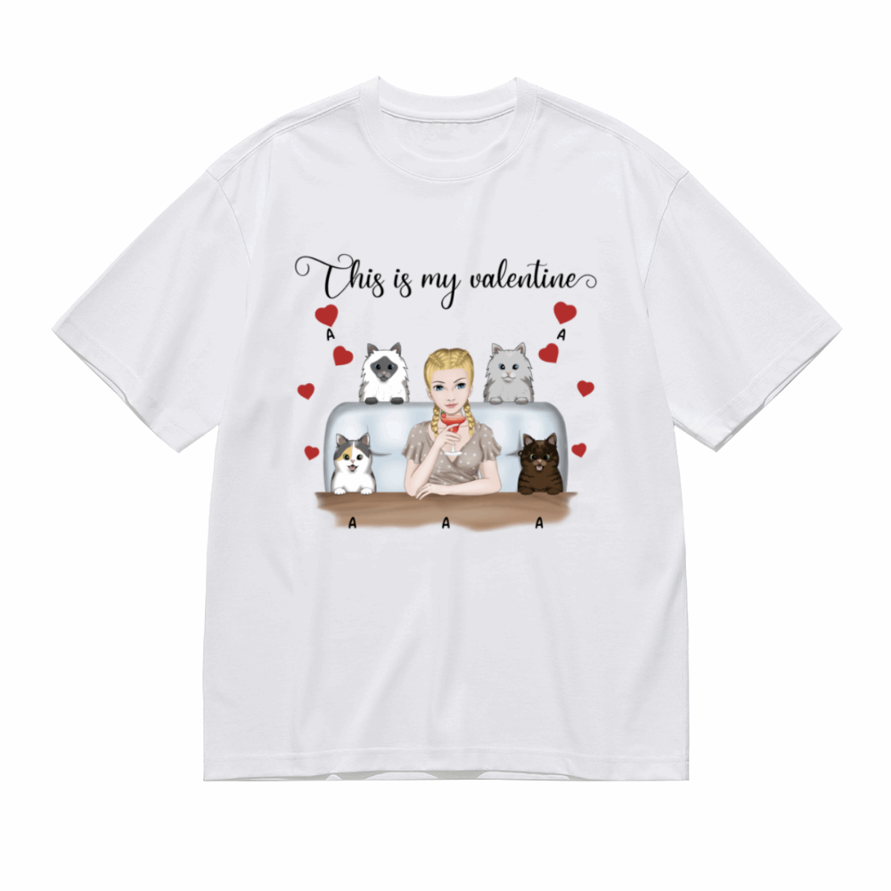 This is my valentine-Personalization Custom 200g cotton T-shirt